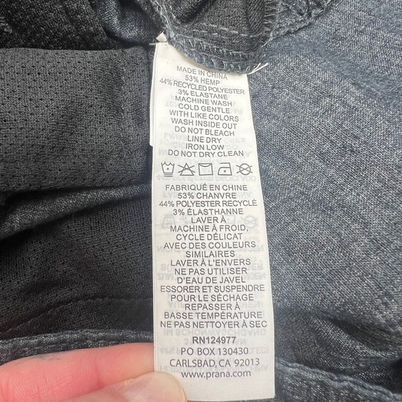 Prana Furrow‎ Pants Mens 40x29.5 Gray Blue Hemp Blend Lightweight Straight Leg - Picture 5 of 8